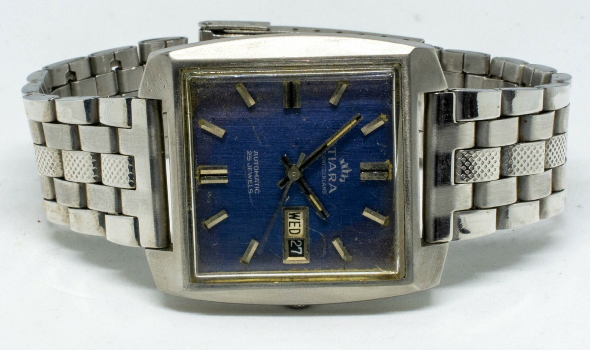 Tiara of Switzerland Silver Dart Automatic 25J Wrist Watch | eBay