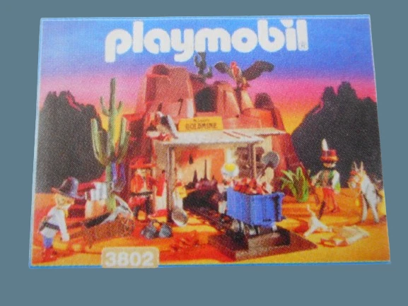 Playmobil 3802 - La Mine D'Or Western - Complet Avec Cowboys Et Animaux