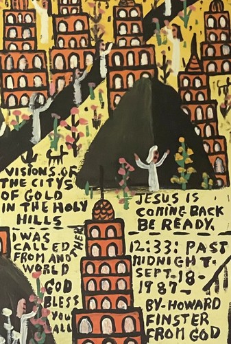 12x16" Howard Finster Signed Numbered City of Gold 1987 Lithograph Outsider Art - Picture 8 of 10