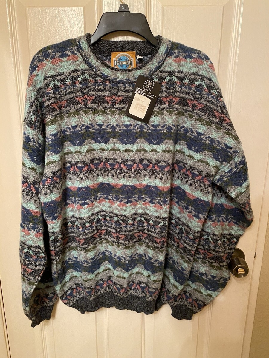 Vintage 1980s Le Laureat Paris Knittted Cardigan Sweatshirt