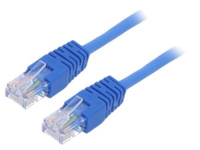 2X PP12-0.5M/B Patch cord U/UTP 5e Line CCA PVC blau L: 05m 26AWG GEMBIRD