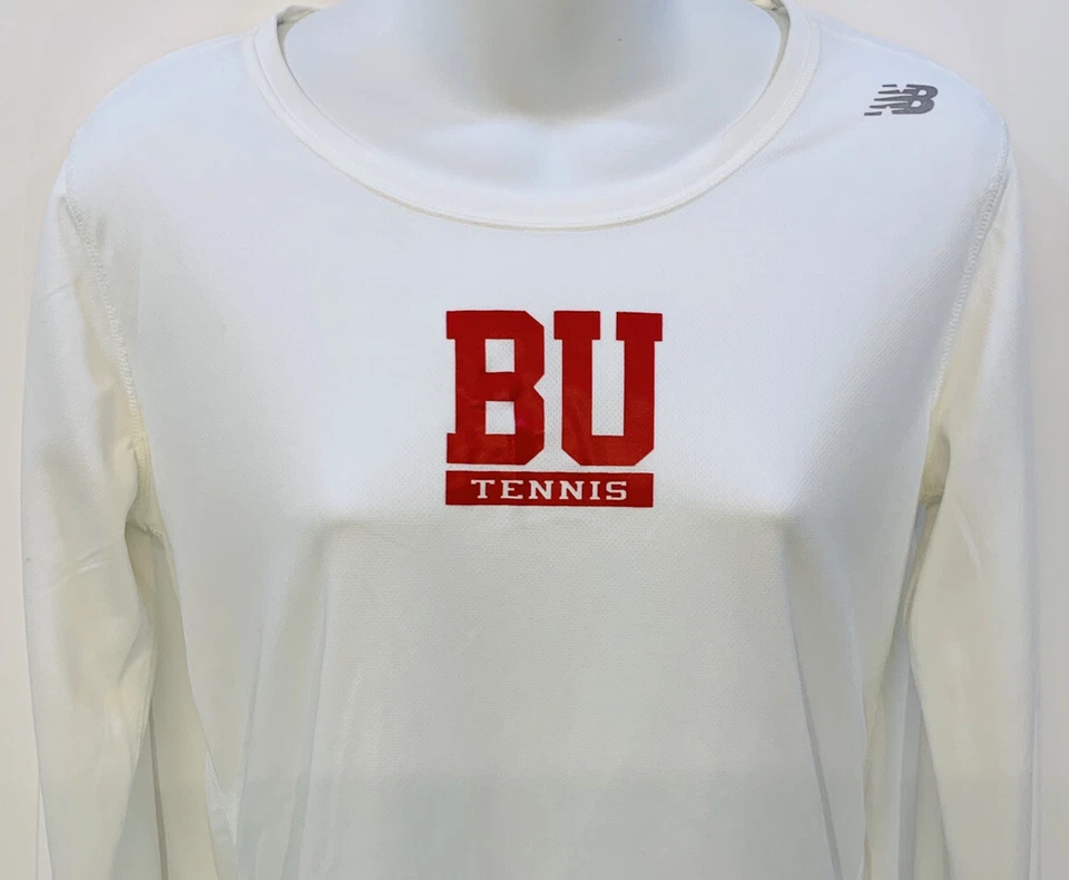 New Balance Women's BU Tennis White Long Sleeve Tee Shirt Top- Sz: M - Image 3 of 4
