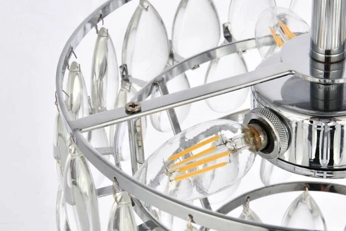 Crystal Tear Drop Flush Mount Ceiling 3 Light Chrome Bathroom Bedroom Lighting - Picture 6 of 9