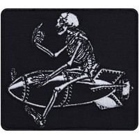 Totenkopf AufnäHer Skelett AufbüGler Biker Patch Raketen Applikation