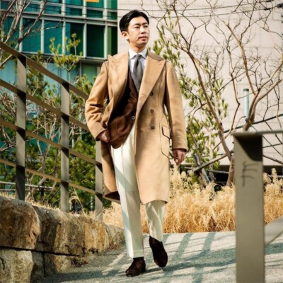 Men's Brown Wool Blend Winter Overcoat Heavy Men's Windproof Lapel Long  Jacket | eBay