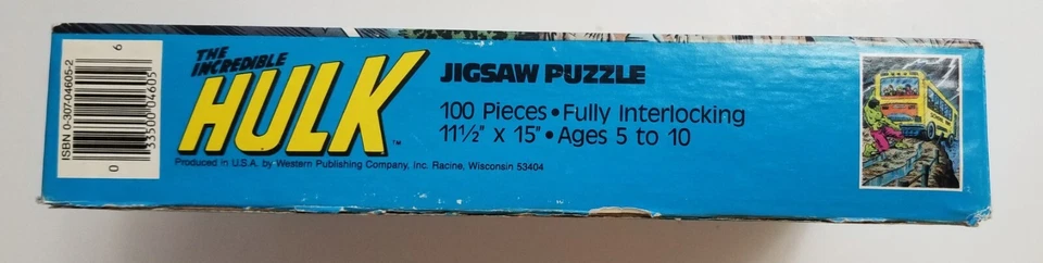 The Incredible Hulk 1988 100 Piece Jigsaw Puzzle COMPLETE Marvel GOLDENvintage   - Image 4 of 4