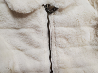 Pumpkin Patch Stylish Warm White Faux Fur Jacket Size 6 | eBay