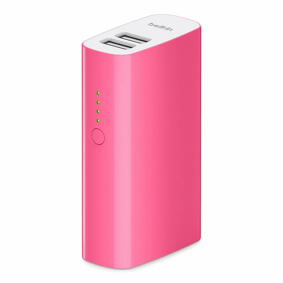 Belkin Mixit Powerbank PINK Zusatzakku 4000mAh 2x USB Ladegerät mobile Akku 412 - Bild 2 von 2