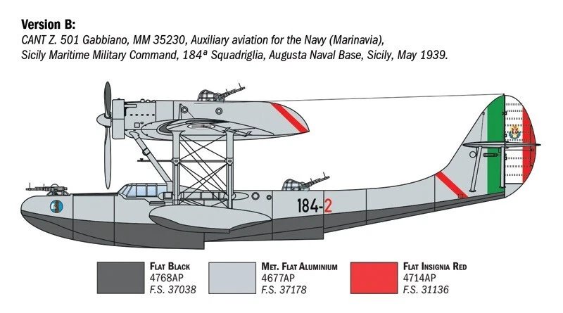 CANT Z.501  Gabbiano  ITALERI  0112  1/72nd - Imagen 4 de 4