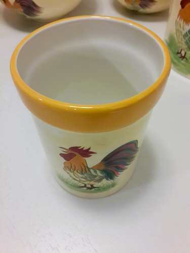 Ceramic Hand Painted Rooster Utensil Holder - Picture 2 of 4