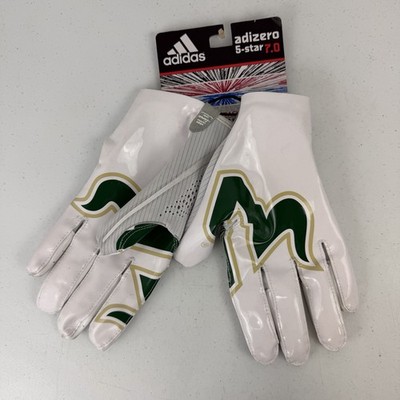 USF Bulls Team Issued White Adidas Adizero Gloves Sz 4XL South Florida Football