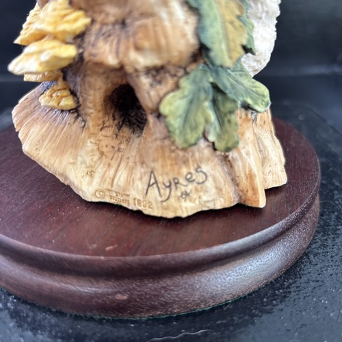 Vintage 1992 Border Fine Arts Figurine Tawny Owl & Owlets Signed Ayres RB28 - Picture 2 of 3