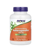 Now Foods Ashwagandha 450mg 180 Veg Capsules GMP Quality Assured Kosher Exp 8/27