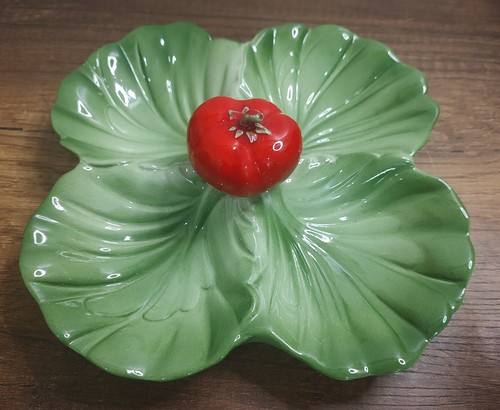Vtg Brad Keeler Pottery Ceramic Lettuce Tomato Serving Dish Platter Plate 862 - Picture 2 of 6
