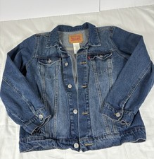 Levi  s Youth Large Denim Trucker Jacket Blue Button Front 100 Cotton