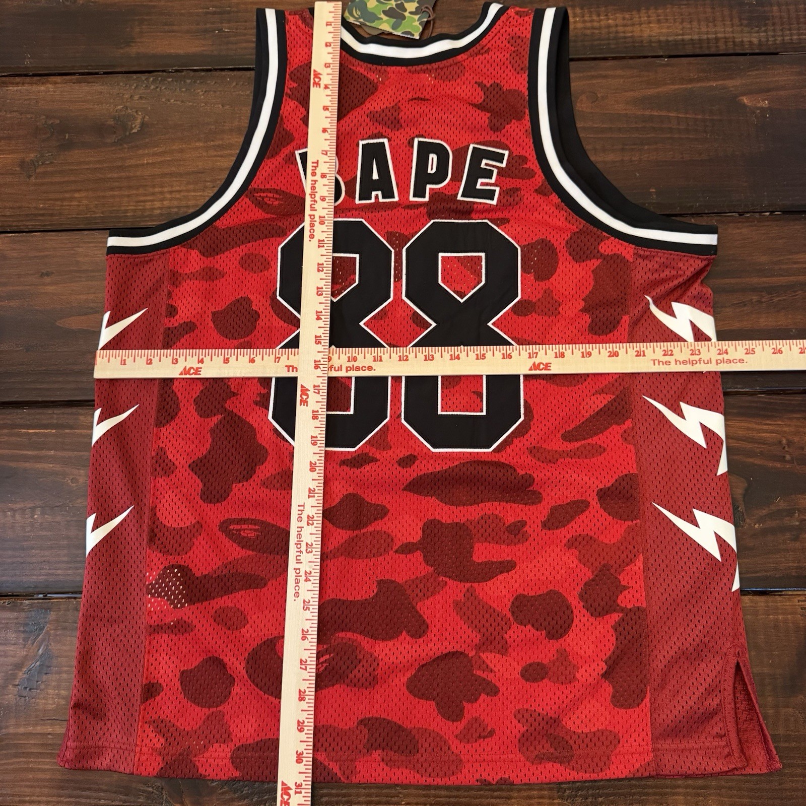 BAPE Color Camo Basketball Tank Top Jersey SS20 Sz XL Red Guaranteed Authentic image 8