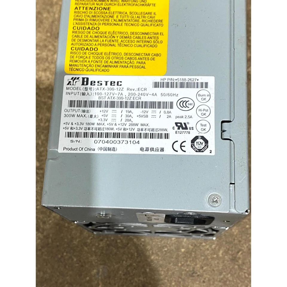 Bestec ATX-300-12Z Switching Power Supply 300W for HP Compaq DC5100 Desktop - Image 4 of 4