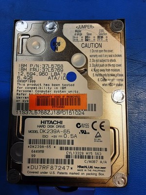 Hitachi DK239A-65 6.4GB 6449MB IDE ATA 2.5'' HDD Hard Drive IBM 37L5768 37L5769