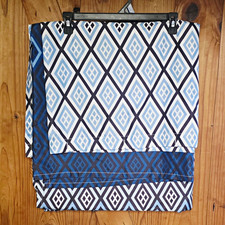 Geometric Blue/Black/White Diamond Print Cloth Bathroom Shower Curtain
