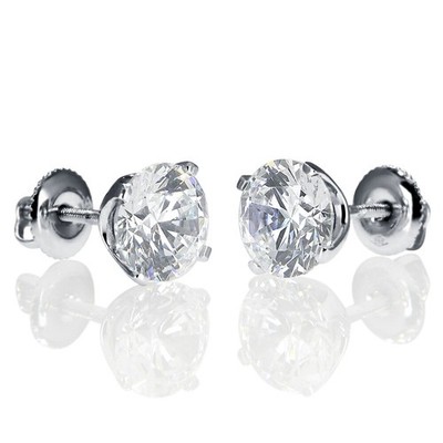 Diamant Ohrstecker 1 3/4 Karat Rundschliff D/SI1 14K Weißgold elegant