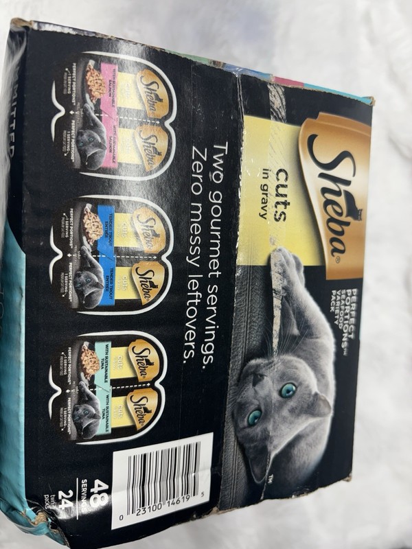 Wet Cat Food Variety Pack in Gravy - Salmon, Trout, Tuna, 24 Trays, 48 Servings