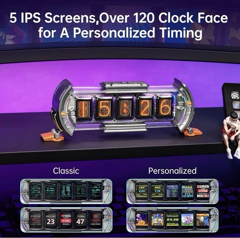 Divoom Times Gate WiFi Pixel Art Display – 5x 128x128 IPS Screens - Image 2 of 4