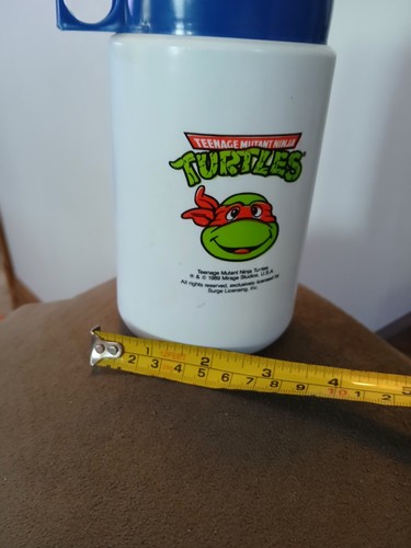 Teenage Mutant Ninja Turtles Thermos Brand 1989 TMNT Insulated Mug Blue Cup - Picture 6 of 6