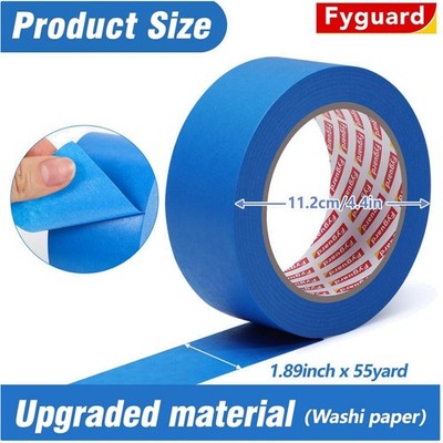Blue Painters Tape 2'' Wide - 10 Rolls, 550 Yards Total