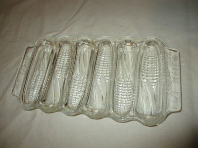 Vintage Miracle Maize 12  x 6'' Clear Glass Corn Stick Baking Pan Cornbread Dish