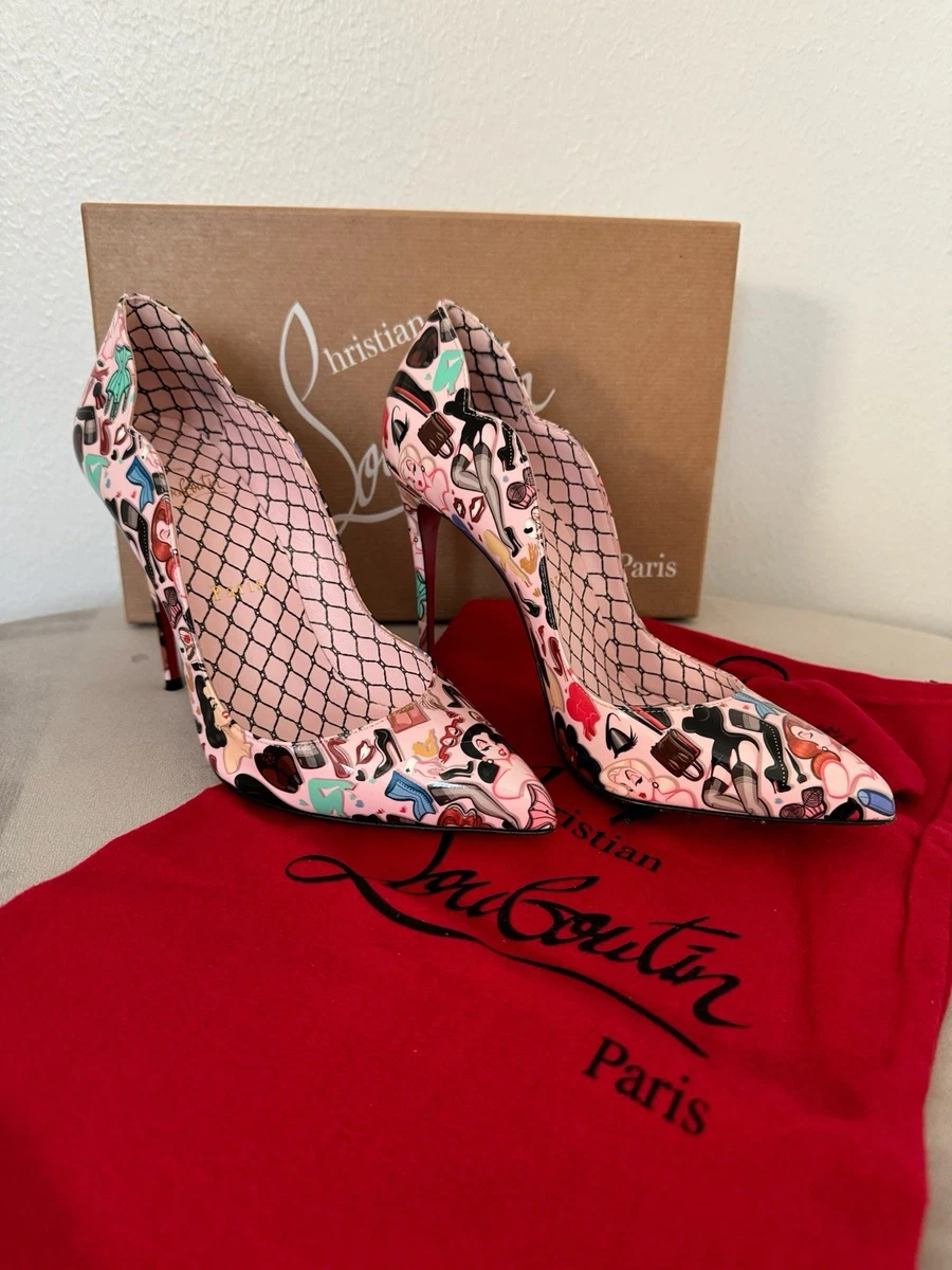 Christian Louboutin Women's Leather Upper Floral Heels for Women