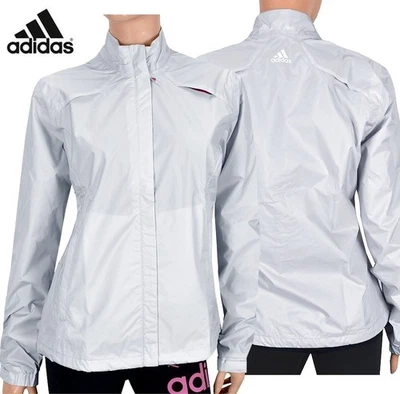 Adidas Damen Regenjacke Windjacke Outdoor jacke Laufjacke Sport Golf hell grau s - Bild 1 von 4