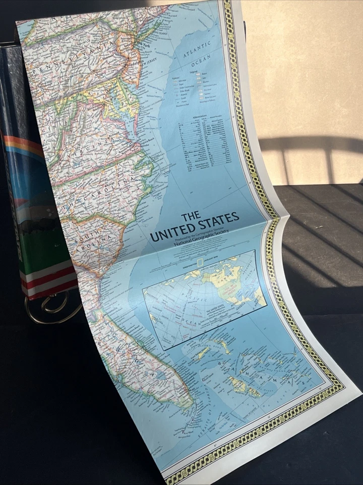 National Geographic Picture Atlas of Fifty States US 1978 Original Large Map - Image 3 of 4