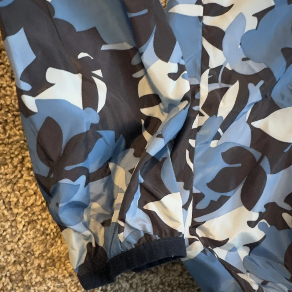 Zara Man medium Slim Fit Blue Print Windbreaker - Image 4 of 4