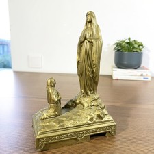 Boîte à musique ancienne 1880-1890 - Vierge et Sainte Bernadette
