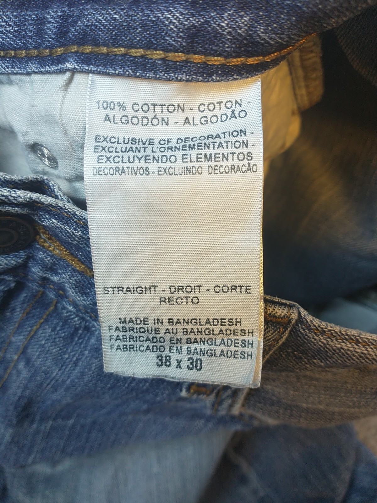 Signature by Levi Strauss & Co Men's Jeans 36x27 Regular Straight Fit Denim Work