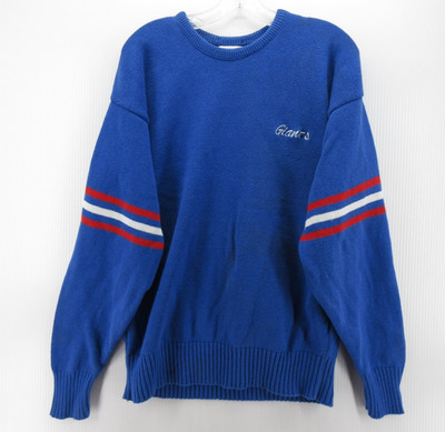 VGT New York Giants Sweater Men Large (XL) Blue NFL Pro Line Striped Ribbed USA*