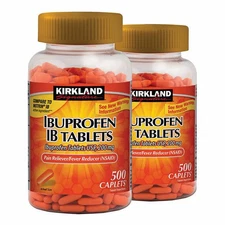 Kirkland IB-Ibuprofen 2-Pack 200mg 500 ct Each=1000 IB Caplets~Compare To Motrin