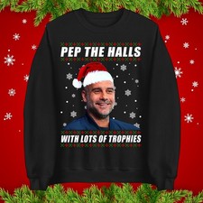 Funny Football Christmas Jumper Pep the Halls with Lots of Trophies, Xmas Sweats