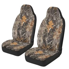  2 Packs Car Front Seat Cover Car Seat Protector, High Back Bucket Camo Hunting