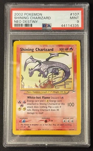 2002 Pokemon Neo Destiny Shining Charizard #107 PSA 9 Holo Secret Rare