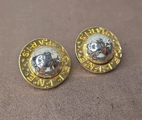 VINTAGE CELINE PARIS CABOCHON CLIP EARRINGS