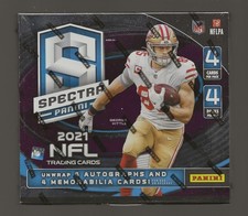 2021 Panini Spectra Football Factory Sealed Hobby Box - 4 Auto & 4 Memrabilia