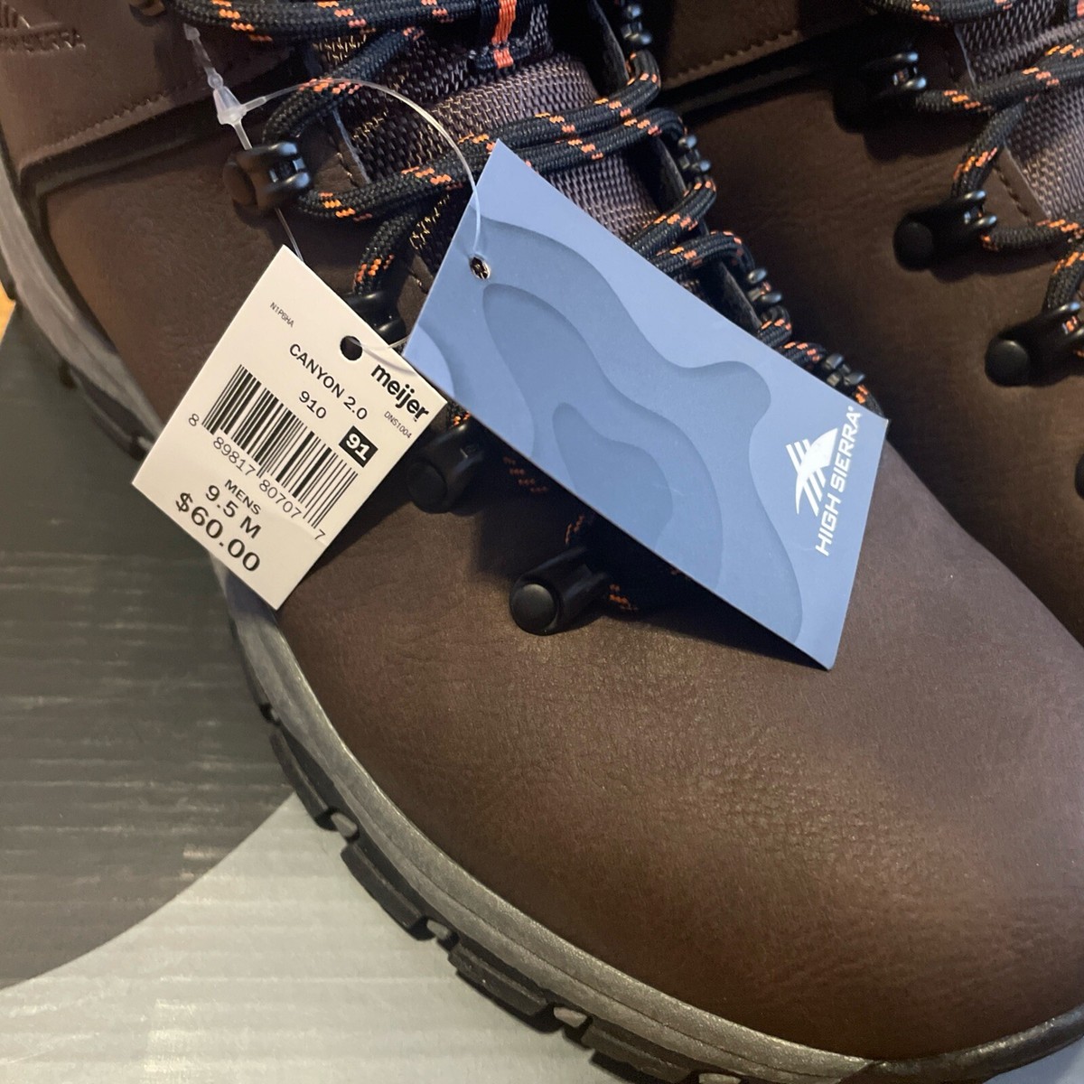 High Sierra Mens Hiker Canyon 2.0 Brown Hiking Boots 9.5 
