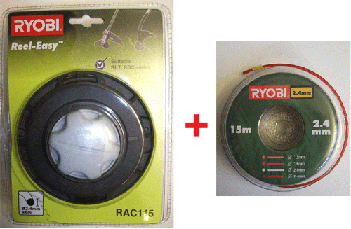 Ryobi Double Thread Head for Brush Cutters Rlt , Rbc Series, Rac 115+ 15m Line - Picture 1 of 1
