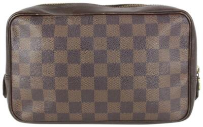 【希少】 LOUIS VUITTON Damier Ebene Trousse Make Up Pouch LOUIS VUITTON Damier Ebene Trousse Make Up Bag Pochette