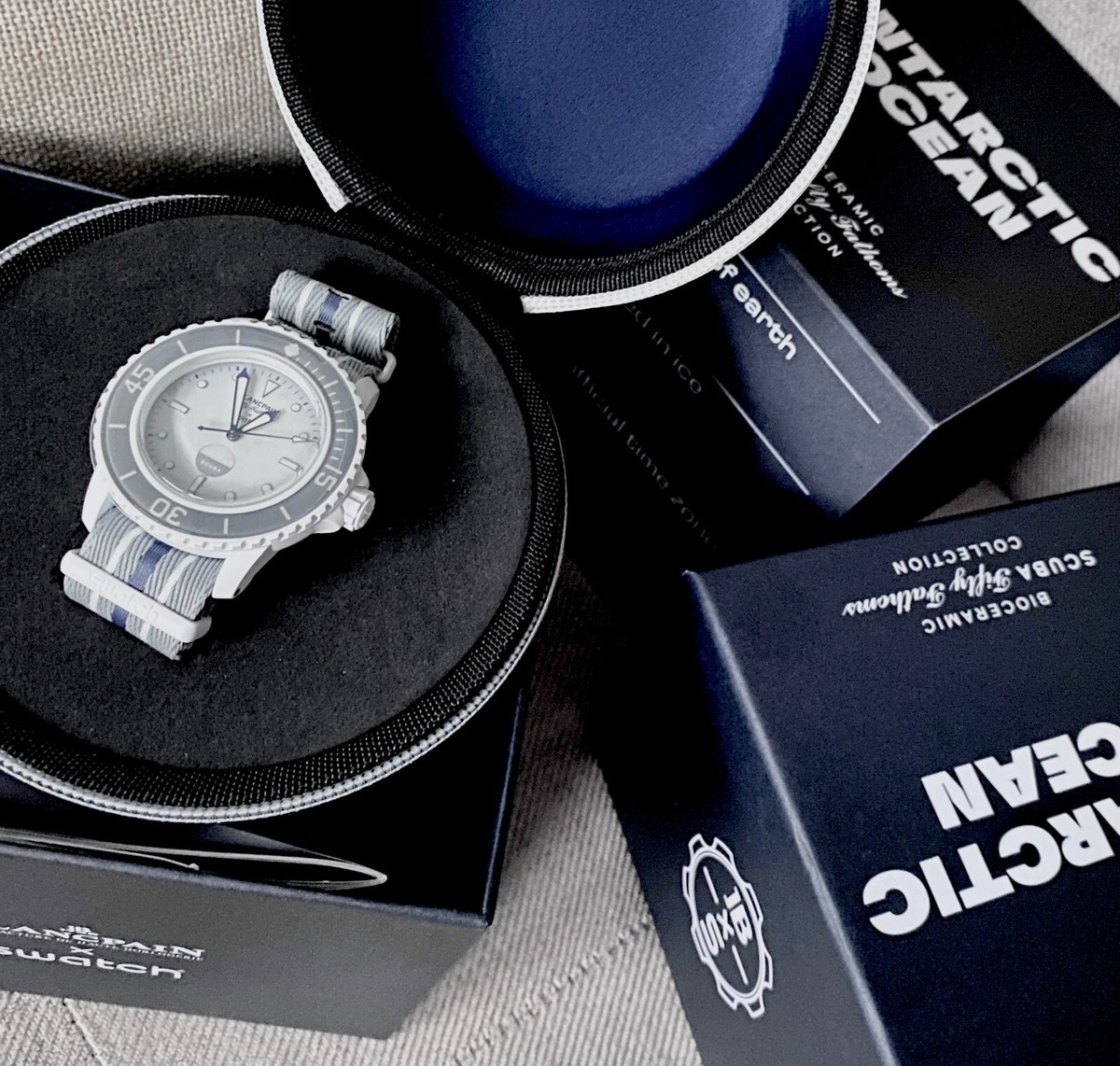 Blancpain x Swatch Scuba Fifty Fathoms Antarctic Ocean White Blancpain x Swatch Scuba Fifty Fathoms Antarctic Ocean White