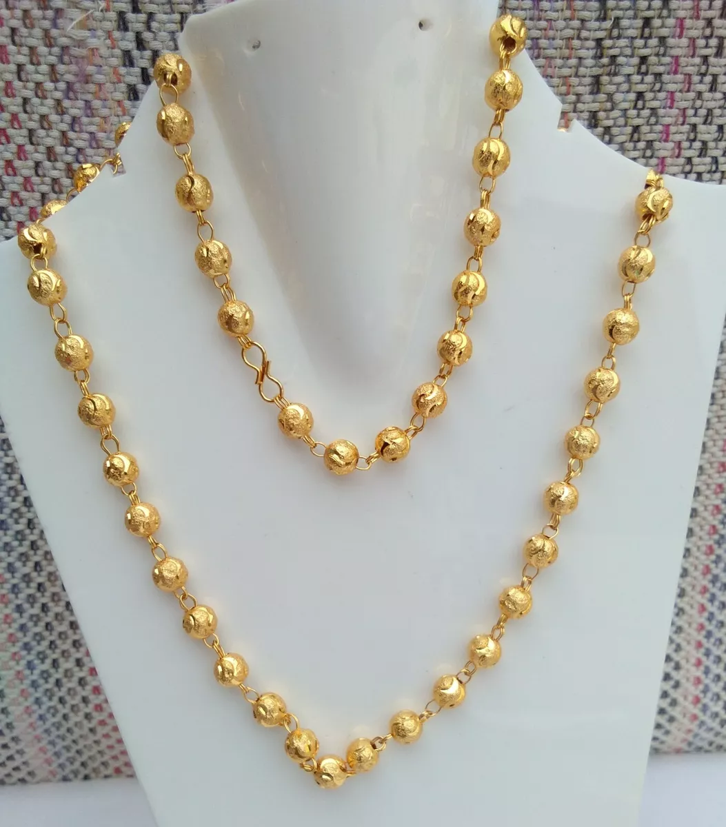 Long gold ball chain hotsell necklace
