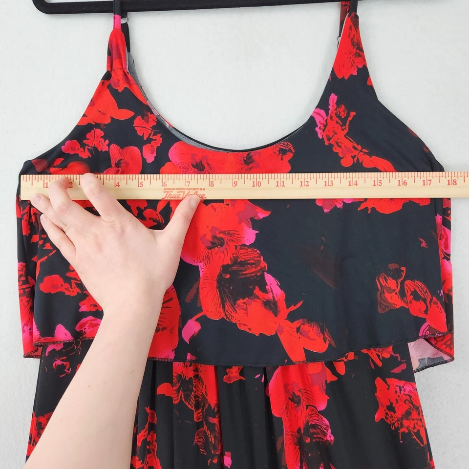 Buffalo платье женщин большой красный черный цветочный Festiva макси линия слоистый бак новый - Изображение 3 из 4