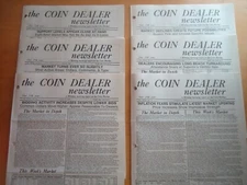 THE COIN DEALER NEWSLETTER GREYSHEET 1989 PACK OF 6 JUNE-NOV.,1989 IN VG COND.
