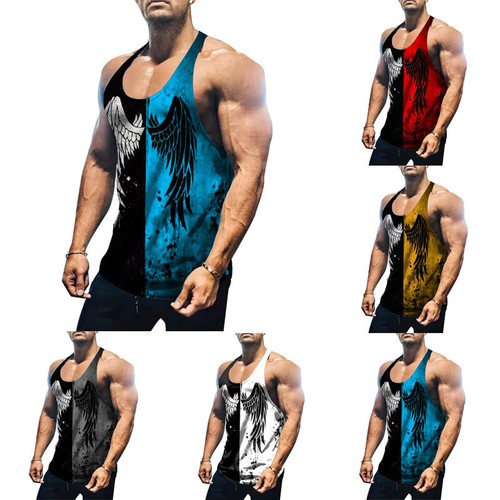 Tank Top Men Vest Fitness Muscle Sleeveless Workout Gym Athletic T Shirt Sports